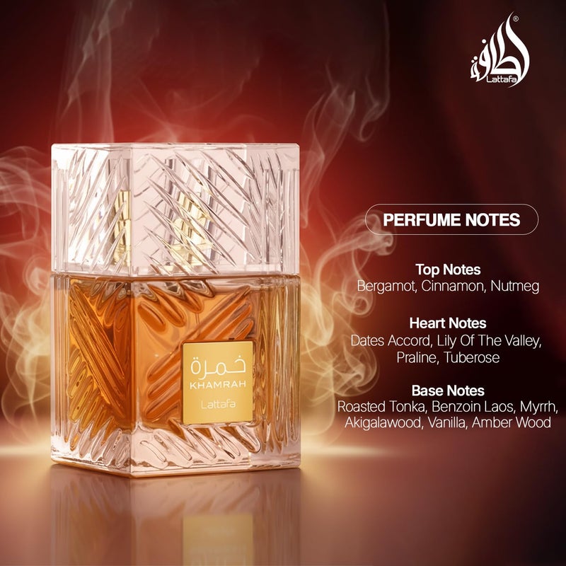 Lattafa Khamrah - Vanilla, Warm Spicy, Amber, Cinnamon - Eau de Parfum Long-Lasting Fragrance for Unisex, 3.40 Ounce / 100 ml - Image 4